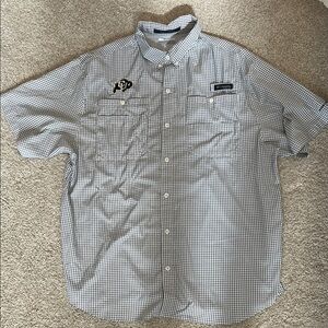 Columbia Men's Black and White Plaid Shirt